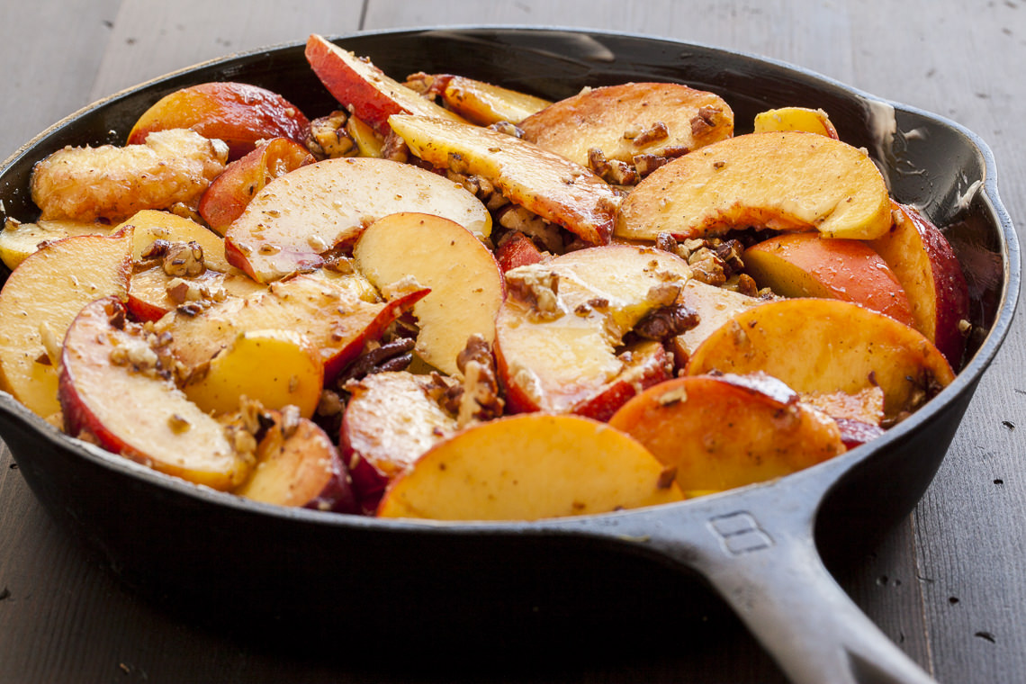 IronSkillet Peach Crisp (from Bon Appétit) Laughter and Lemonade
