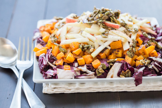 Roasted Radicchio and Butternut Squash Salad | LaughterandLemonade.com