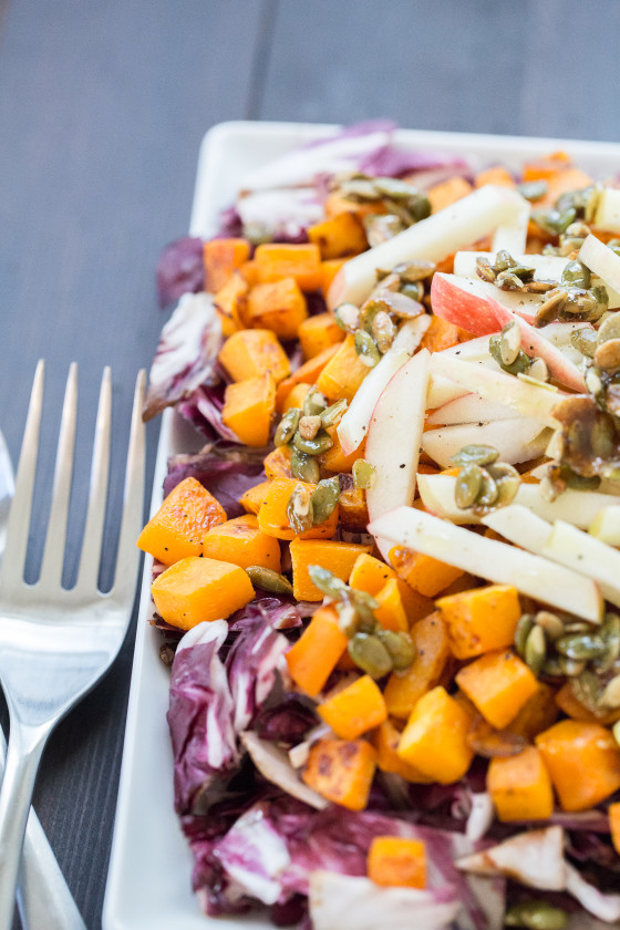 Roasted Radicchio and Butternut Squash Salad | LaughterandLemonade.com