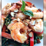 Lime Basil Shrimp with Spinach and Bell Pepper