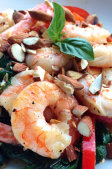 Lime Basil Shrimp with Spinach and Bell Pepper