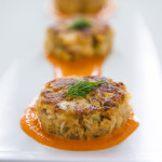 Crab Cakes with Roasted Red Pepper Sauce