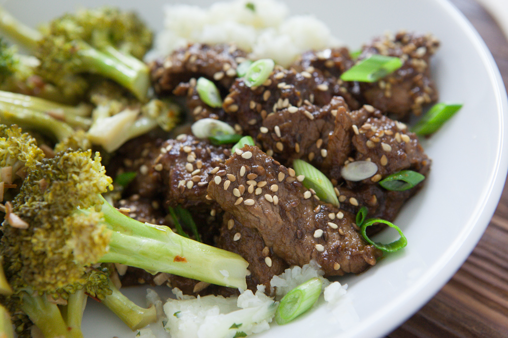 Sesame Beef with Broccoli and Rice