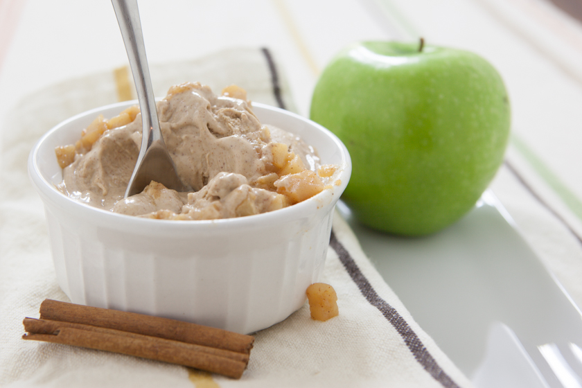 Cinnamon Ice Cream with Warm Apple Compote