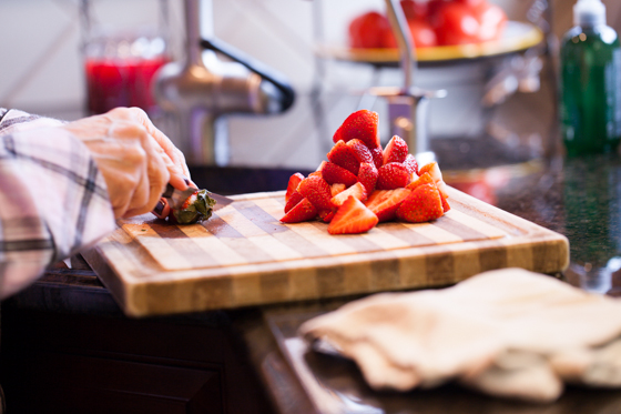 Prepping Fruit Platter