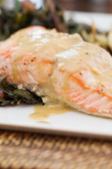 Garlic Mustard Roasted Salmon