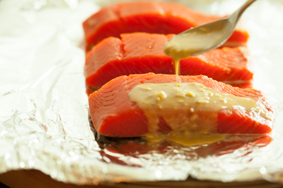 Mustard Garlic Roasted Salmon