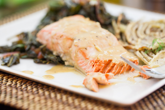 Mustard Garlic Roasted Salmon