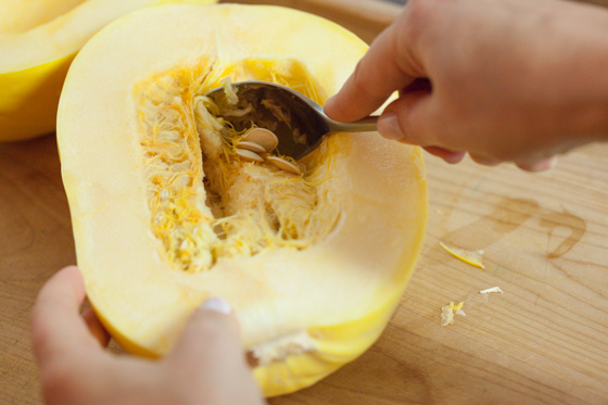 Prepping Spaghetti Squash