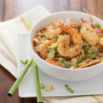 Asian Shrimp & Noodles with Tahini Sauce