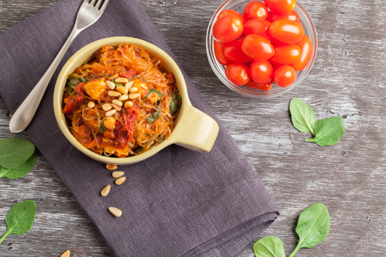 Italian Spaghetti with Chicken, Spinach, and Sun Dried Tomato
