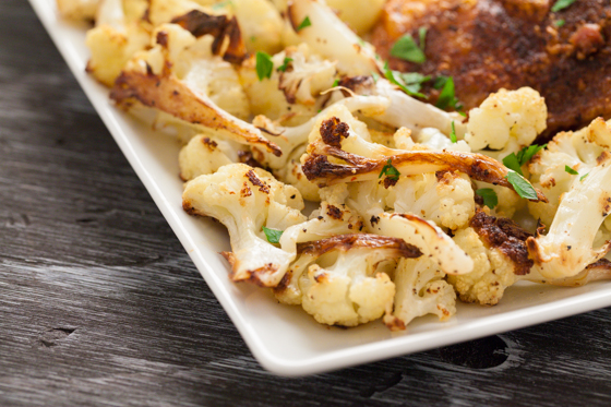 Roasted Cauliflower with Lemon & Parsley