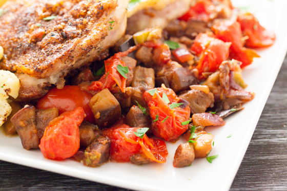 Tomato Eggplant Relish with Lime and Garlic