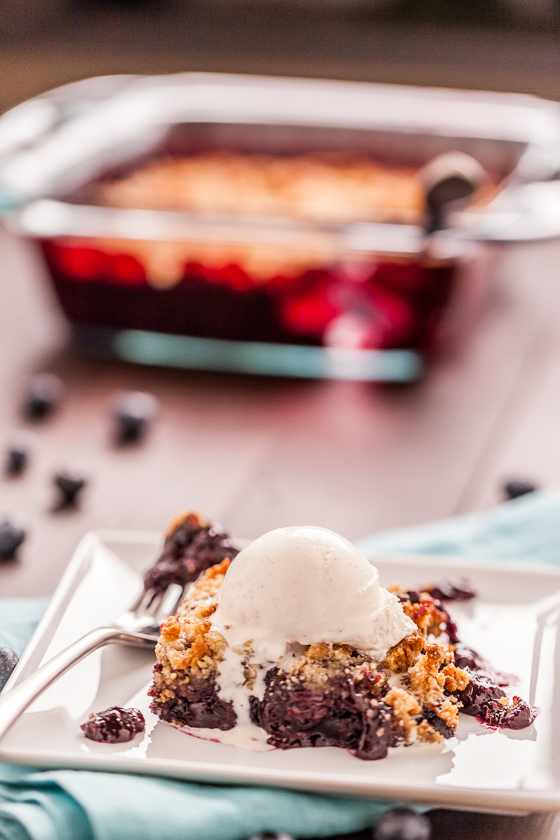 Lemon Blueberry Crumble with Marzipan Streusel Topping
