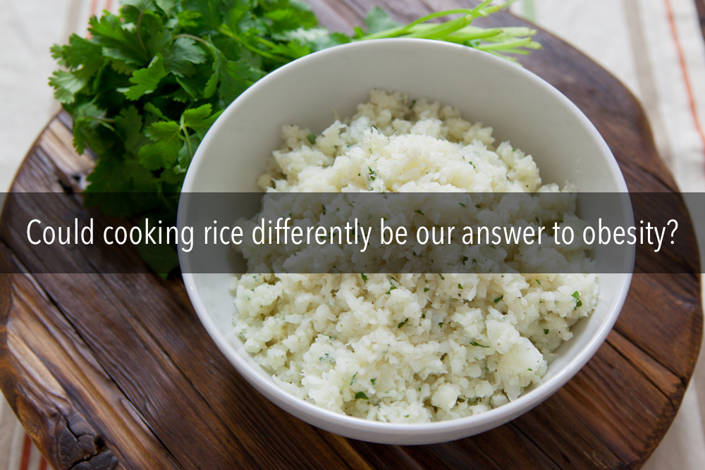 cooking rice less calories obesity