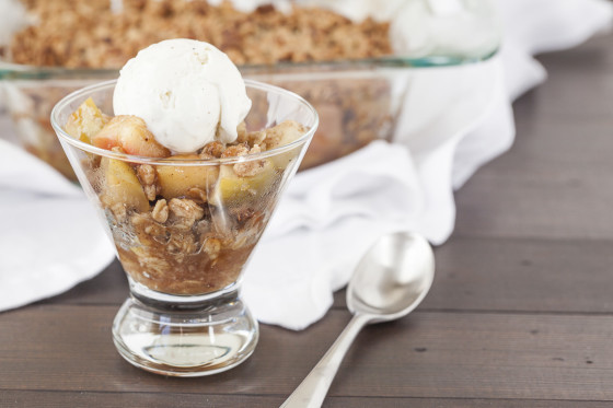 A easy, healthy, whole food Apple Crisp recipe with a VIDEO!