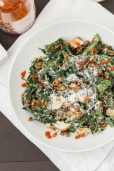 Spicy Kale Caesar with Chicken and Candied Pepitas