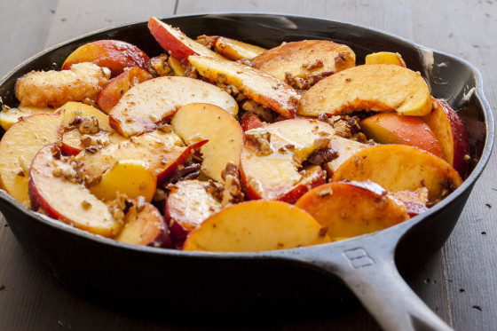 Iron-Skillet Peach Crisp (from Bon Appetit) | LaughterandLemonade.com