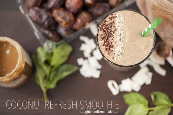 Coconut Refresh Smoothie | LaughterandLemonade.com