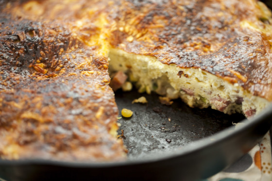 Summer Frittata with Creamy Herb Dressed Greens | LaughterandLemonade.com