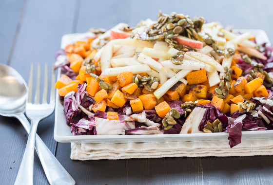 Roasted Radicchio and Butternut Squash Salad | LaughterandLemonade.com