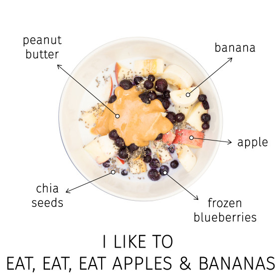 I Like to Eat, Eat, Eat Apples & Bananas | Healthy Breakfast Fruit Cereal | LaughterandLemonade.com