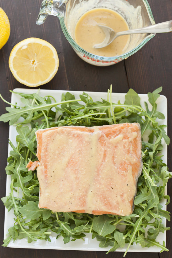 Sous Vide Salmon with Lemon Miso Sauce | LaughterandLemonade.com