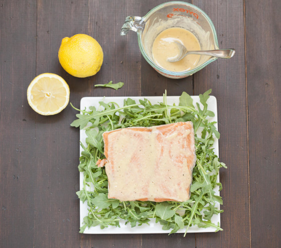 Sous Vide Salmon with Lemon Miso Sauce | LaughterandLemonade.com