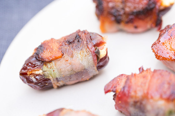 Bacon Wrapped Dates with Goat Cheese and Sage | LaughterandLemonade.com