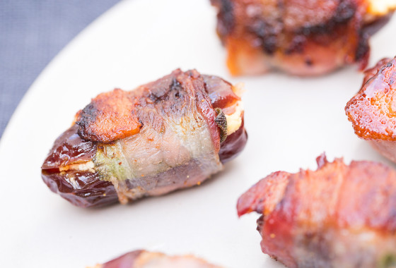 Bacon Wrapped Dates with Goat Cheese and Sage | LaughterandLemonade.com
