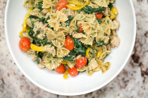 Creamy Pesto and Pasta | LaughterandLemonade.com