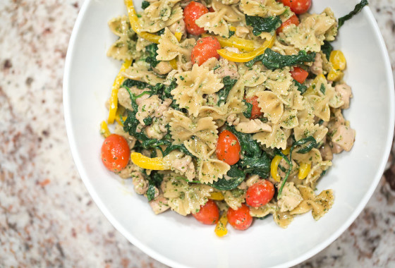 Creamy Pesto and Pasta | LaughterandLemonade.com