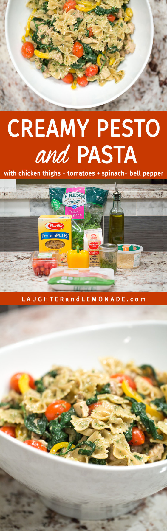 Creamy Pesto and Pasta | LaughterandLemonade.com